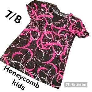 Girls fancy hip length top by Honeycomb Kids size 7/8